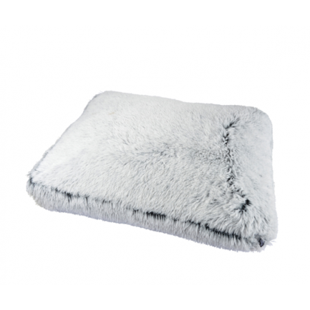 Coussin rectangle en fausse fourrure pour animaux - Blanc - L 80 x l 60 cm