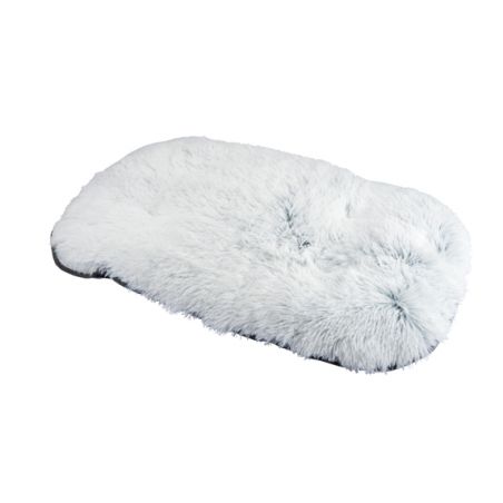 Coussin flocon réversible en fausse fourrure pour animaux - Blanc - L 77 x l 50 cm