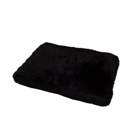 Coussin rectangle en fausse fourrure pour animaux - Noir - L 100 x l 70 cm
