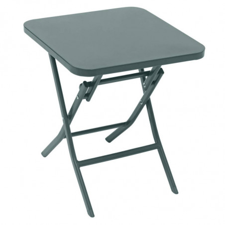 Table d'appoint carré pliante en acier - Vert - 40 x 40 x H 45 cm - Gamme Greensboro