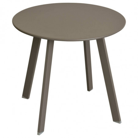 Table d'appoint ronde en acier - Vert kaki - D 50 x H 45 cm - Gamme Saona