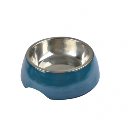 Gamelle pour animaux en inox - 600ml - Bleu canard - D 17,6 cm