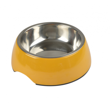 Gamelle pour animaux en inox - 600ml - Jaune - D 17,6 cm