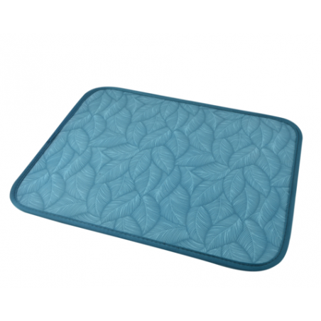 Tapis de repas antidérapant pour animaux à motifs Everplant - Bleu - L 45 x 35 cm