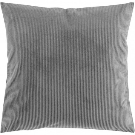 Coussin déhoussable en tissu effet velours cotelé Casual - Gris clair - 40 x 40 cm