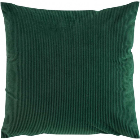 Coussin déhoussable en tissu effet velours cotelé Casual - Vert foncé - 60 x 60 cm