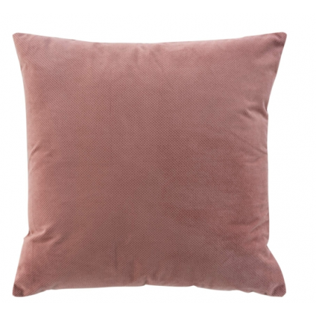 Coussin déhoussable en relief effet velours uni Velouriane - Rose - 50 x 50 cm