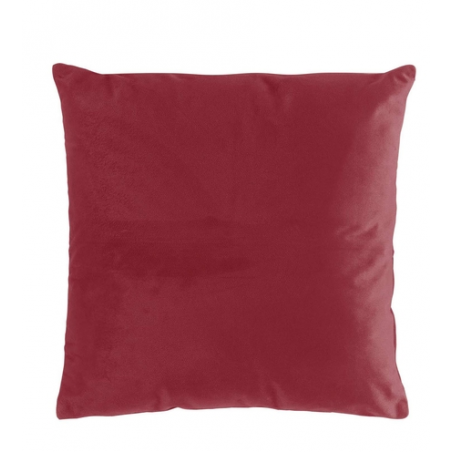 Coussin déhoussable en relief effet velours uni Velvetine - Rouge - 40 x 40 cm