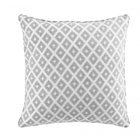 Coussin déhoussable en tissu effet jacquard chenillé Mariella - Gris - 40 x 40 cm