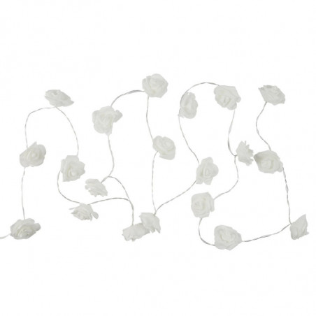 Guirlande avec 20 roses lumineuses - Blanc - L 350 cm