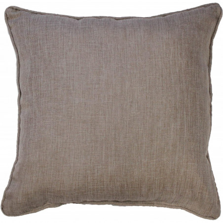 Coussin carré en chambray "Newton" - Couleur lin - 60 x 60 cm