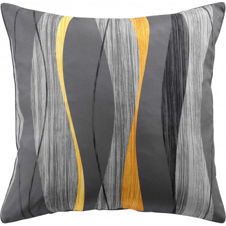 Coussin passepoil "Ondulys" - Gris anthracite - 60 x 60 cm