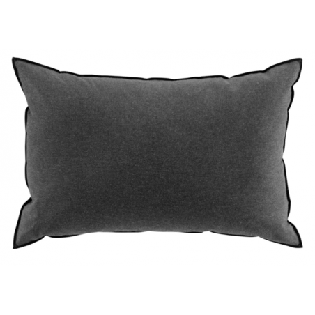 Coussin déhoussable en coton recyclé uni Mistraline - Gris foncé - 40 x 60 cm