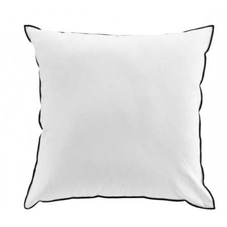 Coussin déhoussable en coton recyclé uni Mistraline - Blanc - 50 x 50 cm