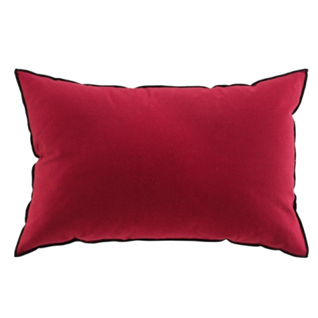 Coussin déhoussable en coton recyclé uni Mistraline - Rouge - 40 x 60 cm