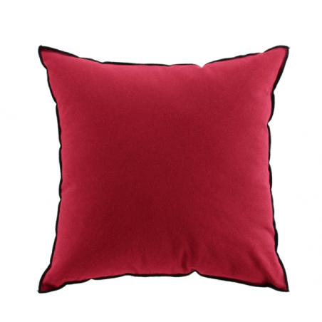 Coussin déhoussable en coton recyclé uni Mistraline - Rouge - 50 x 50 cm