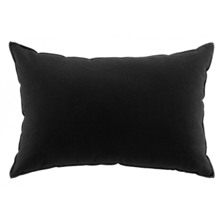 Coussin déhoussable en coton recyclé uni Mistraline - Noir - 40 x 60 cm