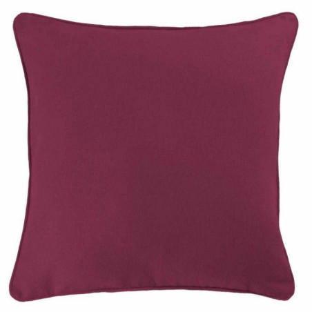 Coussin passepoil uni en coton "Panama " - Bordeaux - 60 x 60 cm