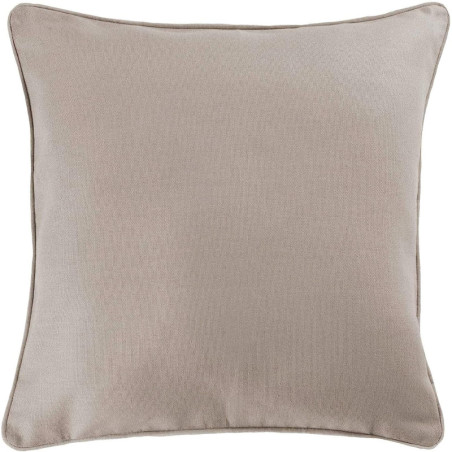 Coussin passepoil uni en coton "Panama " - Gris - 60 x 60 cm