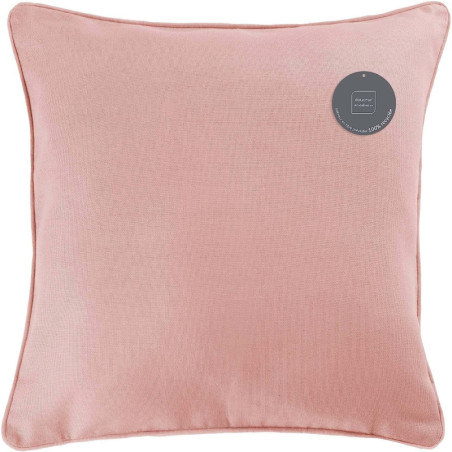 Coussin passepoil uni en coton "Panama " - Rose poudré - 60 x 60 cm