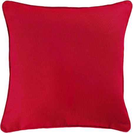 Coussin passepoil uni en coton "Panama " - Rouge - 60 x 60 cm