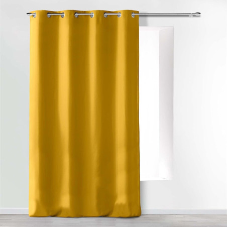 Rideau à 8 oeillets en microfibre "Absolu" - Jaune - 140 x 280 cm