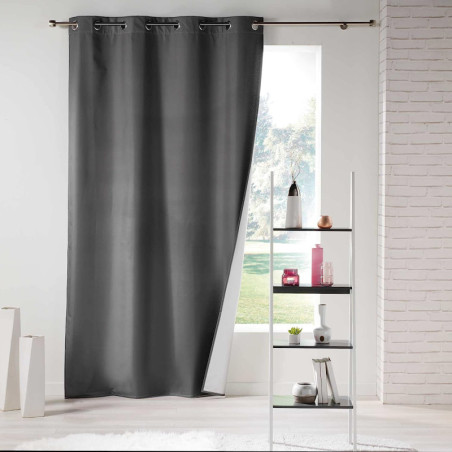 Rideau thermique à 8 oeillets "Icemount" - Gris anthracite - 140 c 260 cm