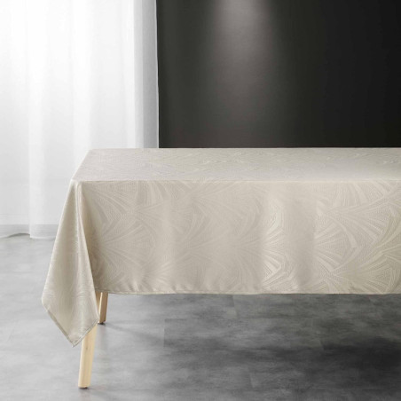 Nappe rectangle en jacquard imprimé "Lolly" - Beige - 140 x 240 cm