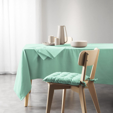 Nappe rectangle uni en coton recyclé "Mistral" - Vert menthe - 140 x 240 cm