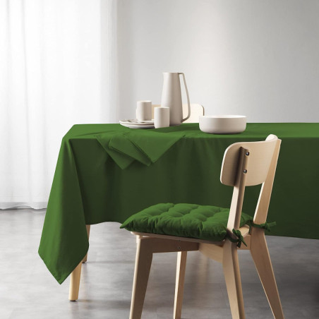 Nappe rectangle uni en coton recyclé "Mistral" - Vert - 140 x 240 cm