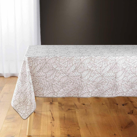 Nappe rectangle "Solea" à motif végétal - Blanc - 150 x 240 cm