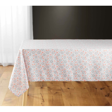 Nappe rectangle "Florelle" imprimés champêtre - Orange - 140 x 240 cm