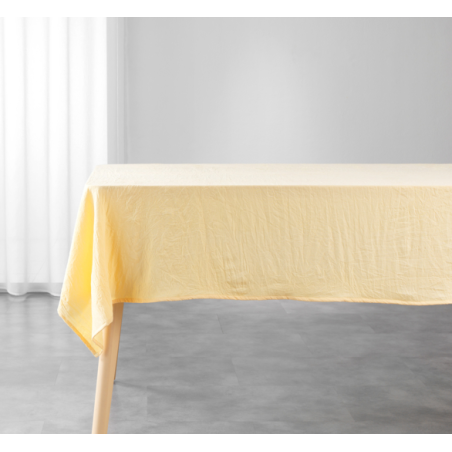 Nappe rectangle "Suzy" en microfibre lavée - Jaune - 140 x 240 cm