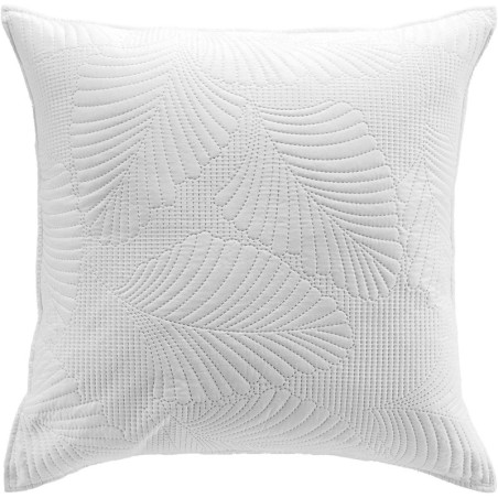 Housse de coussin en microfibre avec broderie "Palombine" - Blanc - 60 x 60 cm