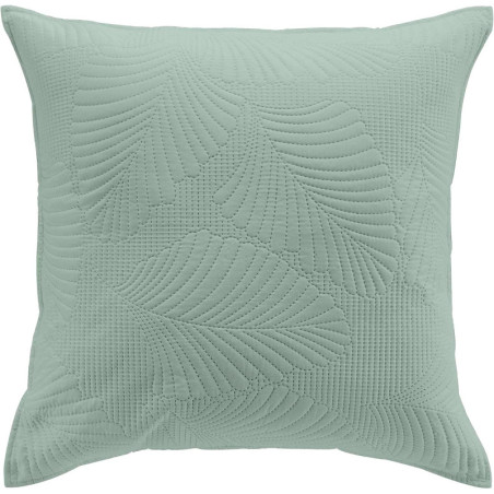 Housse de coussin en microfibre avec broderie "Palombine" - Vert sauge - 60 x 60 cm