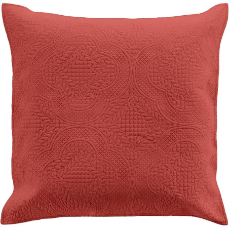 Housse de coussin en microfibre avec motifs en relief "Romane" - Rouge - 60 x 60 cm