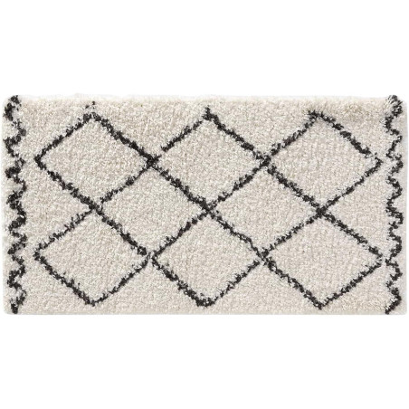 Tapis d'intérieur rectangle à motif "Saoura" - Blanc / Noir - 160 x 230 cm