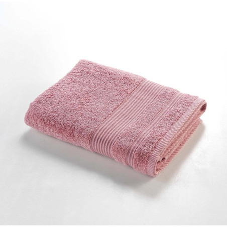 Drap de douche en coton éponge - Rose - 70 x 130 cm