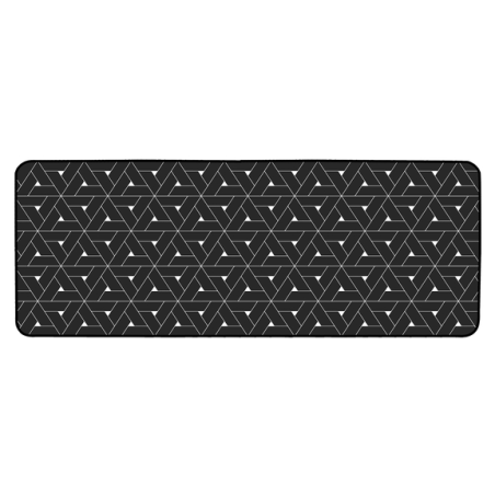 Tapis de cuisine d'intérieur rectangle imprimé triangle "Terence"- Noir - 45 x 120 cm