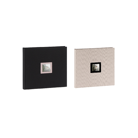 Lot de 2 albums photos traditionnels "Walther" pour 100 photos 10x15 cm ou 100 photos 11,5x15 cm - Noir/gris- L 25 x l 26 cm