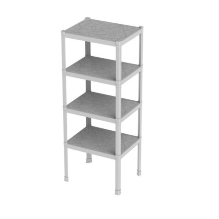 Etagère modulable 4 niveaux H 187 cm - Gris - Charge jusqu'à 240kg - Intérieur/extérieur