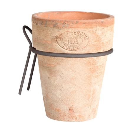 Pot de fleurs long avec attache murale en terre cuite - Terracotta - L 12,8 x P 14,1 x H 14,4 cm