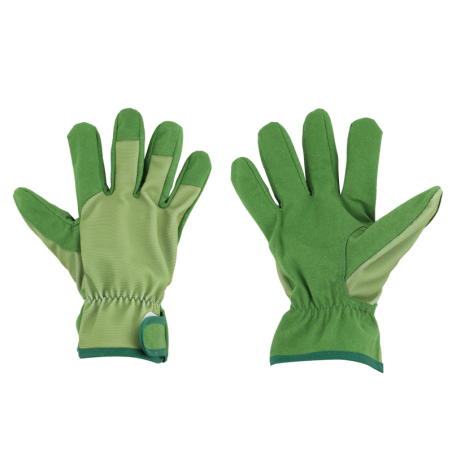 Gants de jardinage en tissu - Taille M - Vert - L 12,2 x H 22,3 cm