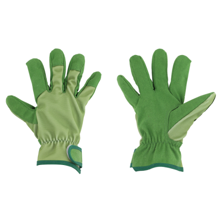 Gants de jardinage en tissu - Vert - L 12,7 x H 23 cm