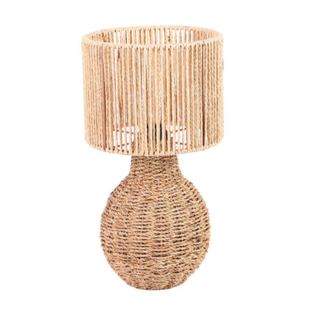 Lampe de table "Gina" en corde et algue marine - Beige - D 23 x H 41 cm