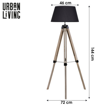 Lampe "Oniro" avec trépied - Beige/Noir - D 46 x H 144 cm