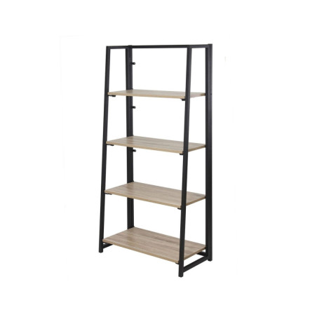 Étagère bibliothèque pliable à 4 étages "Dock" - Noir/Beige - L 64 x l 33 x H 128 cm