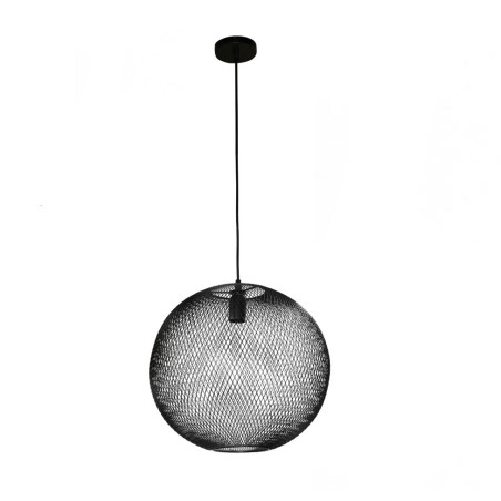 Suspension luminaire ronde en métal - Noir - D 40 x H 118 cm