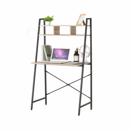 Bureau "Colorado" - Noir/Beige - L 84 x l 45,5 x H 142 cm