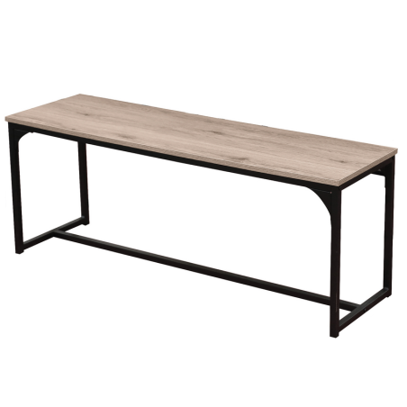 Banc en bois et métal "Loft" - Noir - L 120 x H 46 x P 35 cm